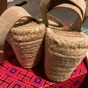 Tory Burch Bima 90mm wedge espadrille sport suede